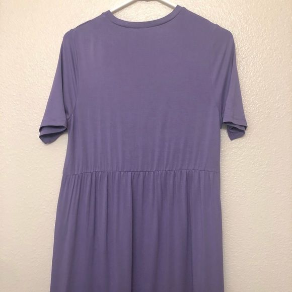 ASOS tiered smock t-shirt midi maxi cotton boho dress purple ash short sleeve -6 - Picture 12 of 16